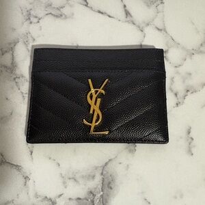 Saint Laurent Black Chevron Card Holder